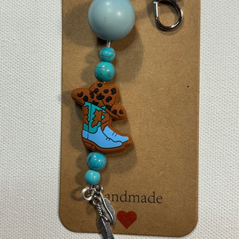 Turquoise and Brown  Cowgirl Boots Purse Accessory